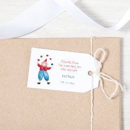 Schattige Circus Kinderen Verjaardag Dank u Cadeaulabel