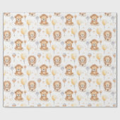 Schattige Circus Leeuwen ballonnen Patroon Baby sh Cadeaupapier (Vlak)