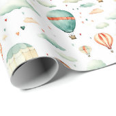 Schattige Circus Luchtballon Hearts Pattern Baby s Cadeaupapier (Rol Hoek)