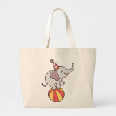 Schattige Circus Olifant op Bal – Verjaardagsfeest Grote Tote Bag (Voorkant)