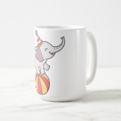 Schattige Circus Olifant op Bal – Verjaardagsfeest Koffiemok (Voorkant rechts)