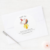 Schattige Circus Olifant Party Favor Dank u Ronde Sticker (Envelop)