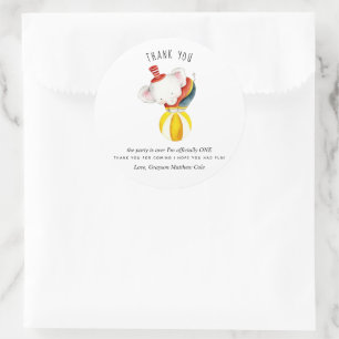 Schattige Circus Olifant Party Favor Dank u Ronde Sticker