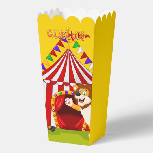 Schattige Circus party popcorn Bedankdoosjes (Voorkant)