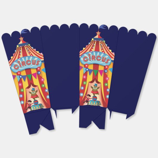 Schattige Circus party popcorn Bedankdoosjes (Ongevouwen)
