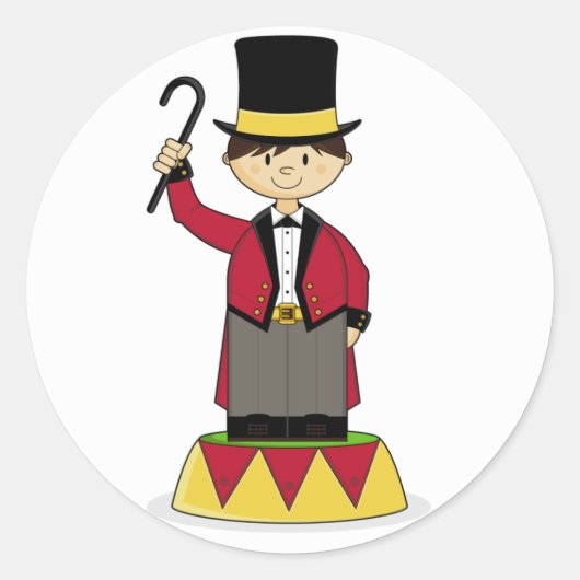 Schattige Circus Ringmaster Sticker (Voorkant)