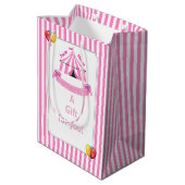Schattige Circus Verjaardagsfeest Bedankt Pink Medium Cadeauzakje (Achterkant Gekanteld)