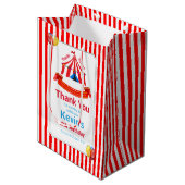 Schattige Circus Verjaardagsfeest Bedankt Red Medium Cadeauzakje (Voorkant Gekanteld)