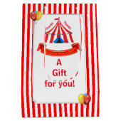 Schattige Circus Verjaardagsfeest Bedankt Red Medium Cadeauzakje (Achterkant)