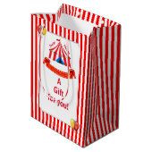 Schattige Circus Verjaardagsfeest Bedankt Red Medium Cadeauzakje (Achterkant Gekanteld)