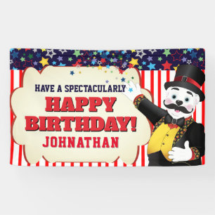 Schattige Circusdirecteur Cartoon IJsbeer Spandoek