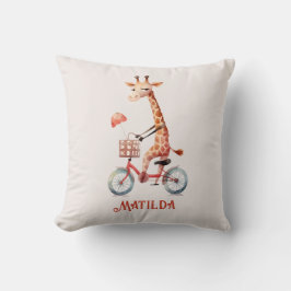 Schattige circusgiraf op een fiets voor kinderen kussen