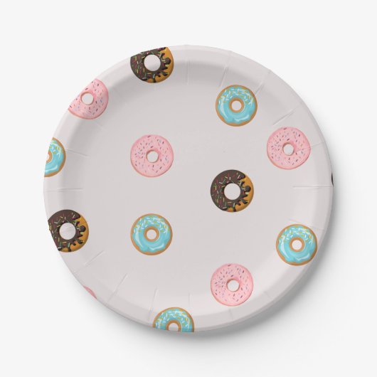 Schattige cirkelvormig donut papier Bord (Voorkant)