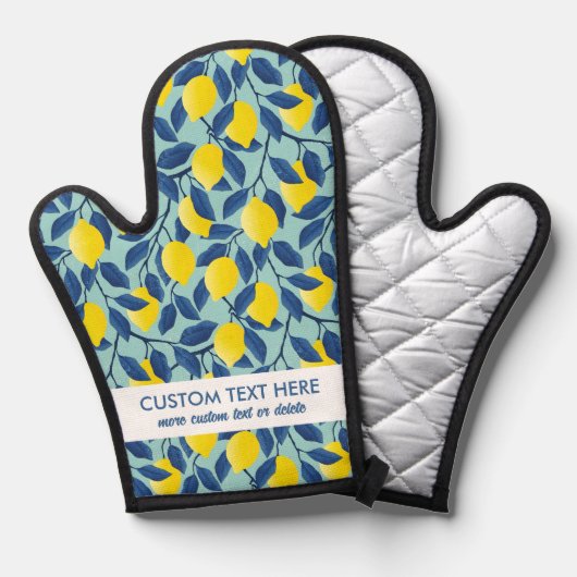 Schattige citroen fruitpatroon Voeg je aangepaste  Ovenwant (Voorkant / Achterkant)