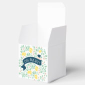 Schattige Citroengeel Botanisch Baby shower Bedankdoosjes (Geopend)