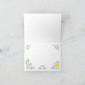 Schattige Citroengeel Botanisch Baby shower Bedankkaart (Binnen)