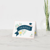 Schattige Citroengeel Botanisch Baby shower Bedankkaart (Voorkant)