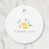 Schattige citroengeel botanisch vet Baby shower Bedankjes Labels (Achterkant)