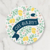 Schattige citroengeel botanisch vet Baby shower Bedankjes Labels (Voorkant)