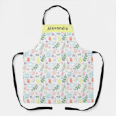Schattige citroengeel Happy Easter Bunny Pattern Schort (Voorkant)