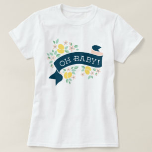 Schattige Citroengeel Oh Baby shower T-shirt