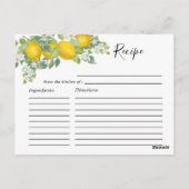 Schattige Citrus Lemon Theme Vrijgezellenfeest Rec Briefkaart (Achterkant)