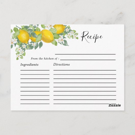 Schattige Citrus Lemon Theme Vrijgezellenfeest Rec Briefkaart (Achterkant)
