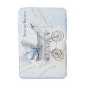 Schattige Classic Baby kinderwagen Blauw Bloemen M Badmat (Voorkant Verticaal)