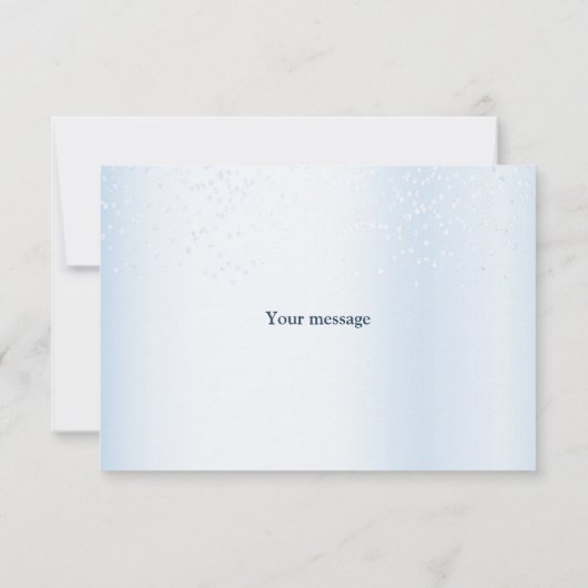 Schattige Classic Baby kinderwagen Blauw Bloemen M Bedankkaart (Achterkant)