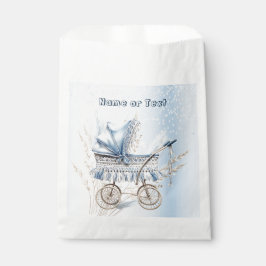 Schattige Classic Baby kinderwagen Blauw Bloemen M Bedankzakje