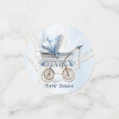 Schattige Classic Baby kinderwagen Blauw Bloemen M Confetti (Kleine voorkant)