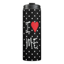 Schattige Classy zwart wit polka dot rood hart lie