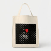 Schattige Classy zwart wit polka dot rood hart lie Tote Bag (Voorkant)