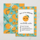 Schattige Clementine Mandarin Tangerine Sinaasappe Kaart (Voorkant / Achterkant)