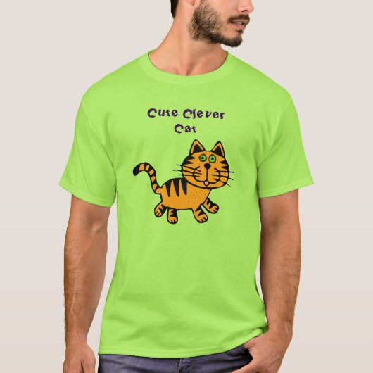 Schattige Clever Cat T-shirt (Voorkant)