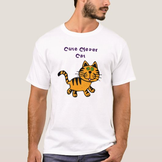 Schattige Clever Cat T-shirt (Voorkant)