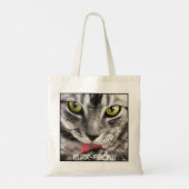Schattige close-up Cat Afbeelding bevestigen Tote Bag (Achterkant)
