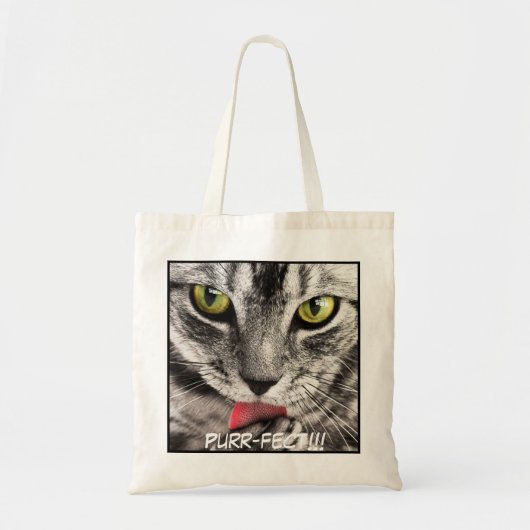 Schattige close-up Cat Afbeelding bevestigen Tote Bag (Voorkant)