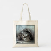 Schattige close-up Cat Afbeelding bevestigen Tote Bag (Achterkant)