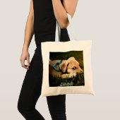 Schattige close-up Dog Print bevestigen Tote Bag (Voorkant (product))