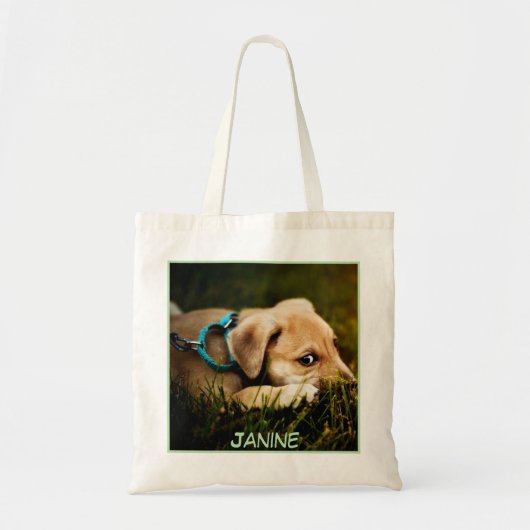 Schattige close-up Dog Print bevestigen Tote Bag (Voorkant)
