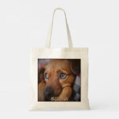 Schattige close-up Dog Print bevestigen Tote Bag (Achterkant)
