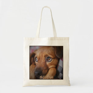 Schattige close-up Dog Print bevestigen Tote Bag