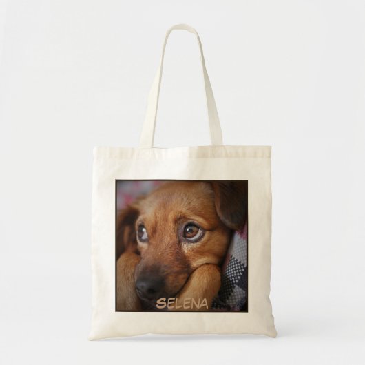 Schattige close-up Dog Print bevestigen Tote Bag (Voorkant)