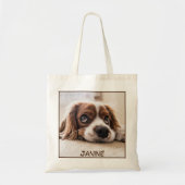 Schattige close-up Dog Print bevestigen Tote Bag (Voorkant)
