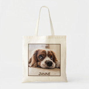 Schattige close-up Dog Print bevestigen Tote Bag