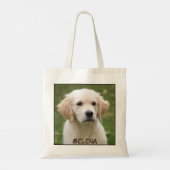 Schattige close-up Dog Print bevestigen Tote Bag (Achterkant)