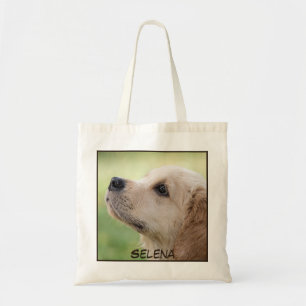 Schattige close-up Dog Print bevestigen Tote Bag