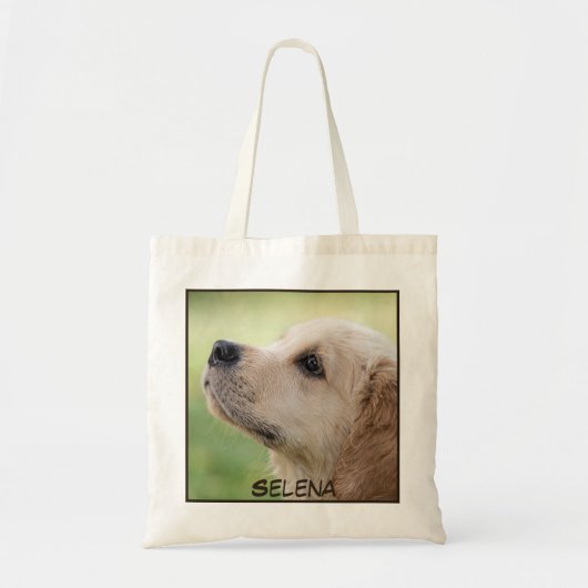 Schattige close-up Dog Print bevestigen Tote Bag (Voorkant)