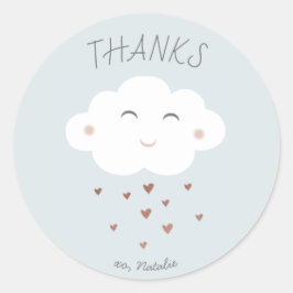 Schattige cloud baby shower dank u sticker
